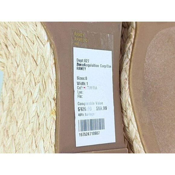 Steven New York Ramey Espadrille Platform Wedge Raffia Sandal Size 8 (MSRP $130) - Picture 9 of 9